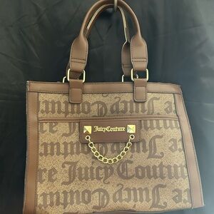 Juicy Couture Brown and Gold Chain Detail Bag